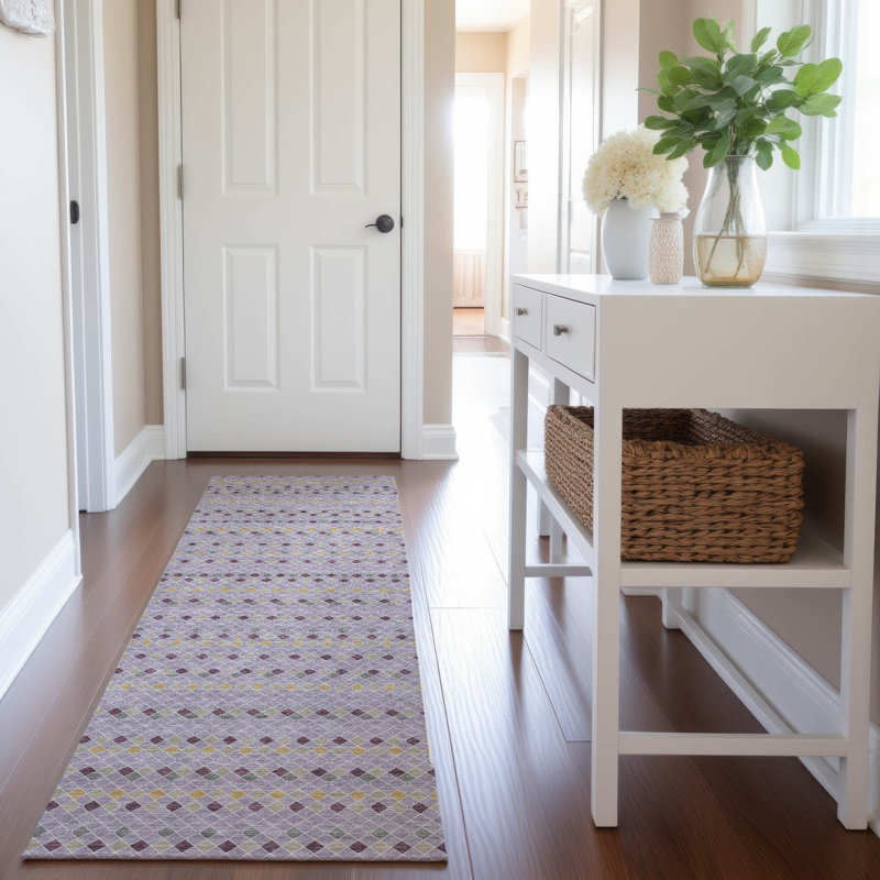 Tapis à rayures Sykora AMF1408 lavable à la machine de qualité supérieure, Tapis de couloir 2 pi 3 po x 7 pi 6 po
