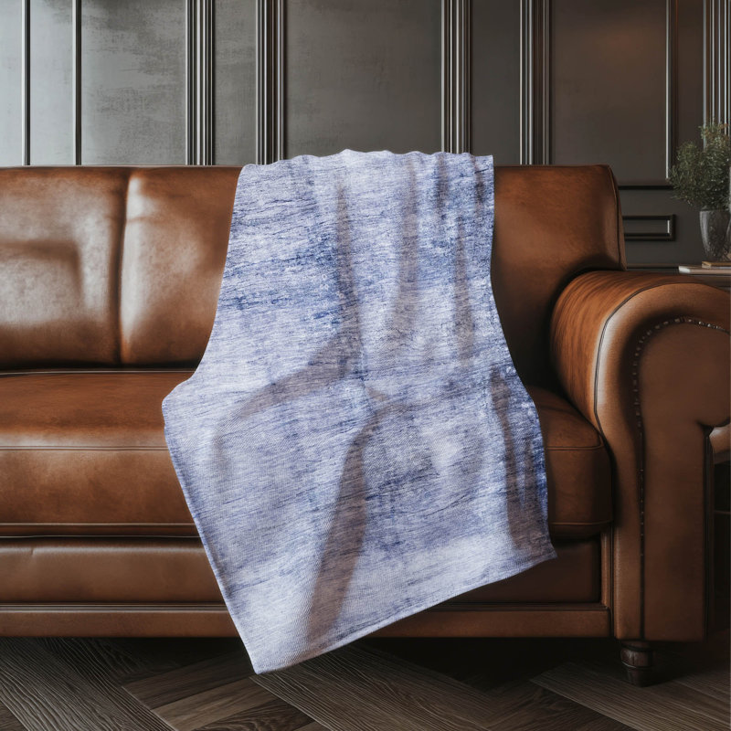 Jeté en sherpa Addison, Bleu marine abstrait 6