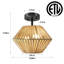 Plafonnier semi-encastré Baulch Rattan Boho