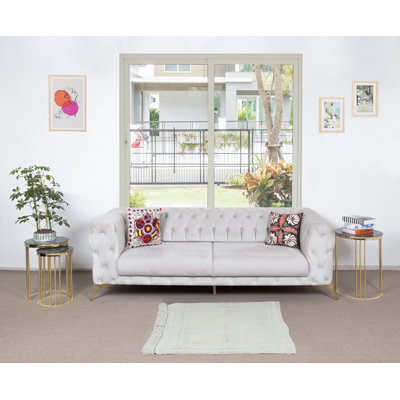 Tapis rétro 100% laine naturelle, petit tapis beige minimaliste Anatolian