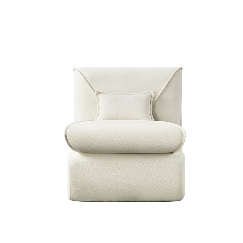 Tissu en chenille beige comprimé avec - revêtement doux, siège en mousse haute densité, fauteuil et tissu pour appartements, petit