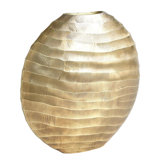 Chased Oval Vase-Antique Brass