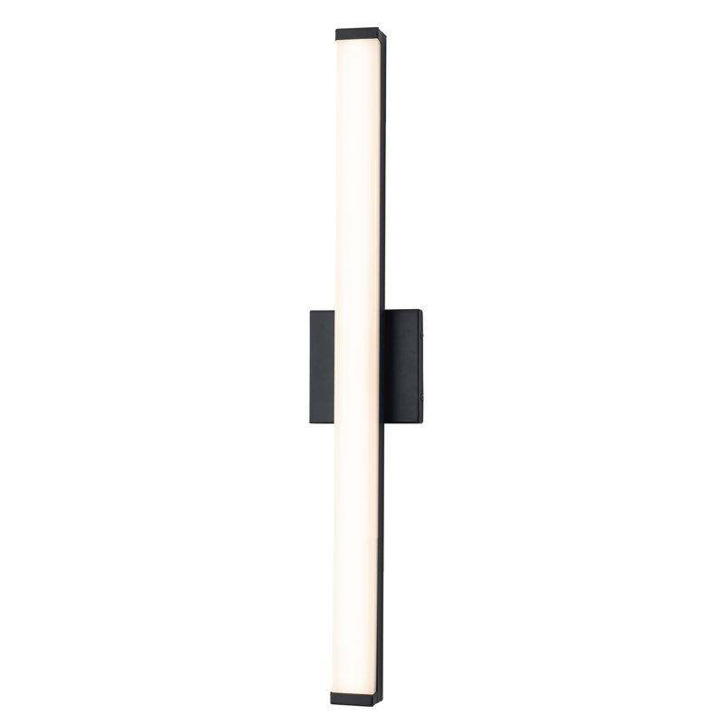 Applique murale d'intérieur 29,75 po avec éclairage en acrylique mat, 29,75 po de largeur , Noir mat, 20 W