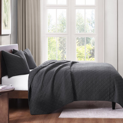 Ensemble de courtepointe en coton de couleur unie classique, chic, décontracté, moderne et rustique