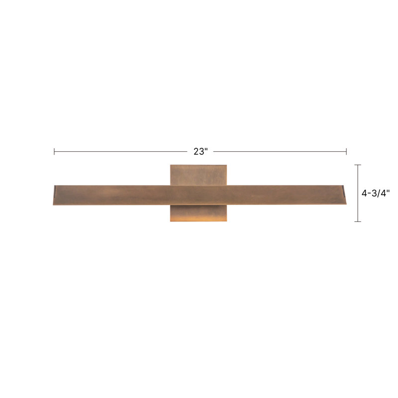 Galleria 15-in Brass dimmable LED Wall Sconce, 23-in, Antique Brass