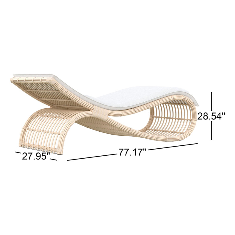 Paloma 77.17" Long Single Chaise with Cushions