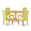 L'ensemble 5 pièces de table et chaises de cuisine comprend une table de salle à manger ronde avec Dropleaf et 4 chaises de salle à manger Parson en lin Limelight, chêne-1238114376-1238114378-1278237290