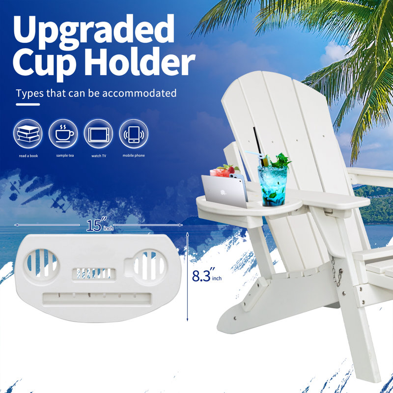Chaise Adirondack pour l'extérieur Hdpe, Blanc