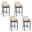 Tabouret de bar en rotin tissé avec structure en fer (paquet de 2)-360890076