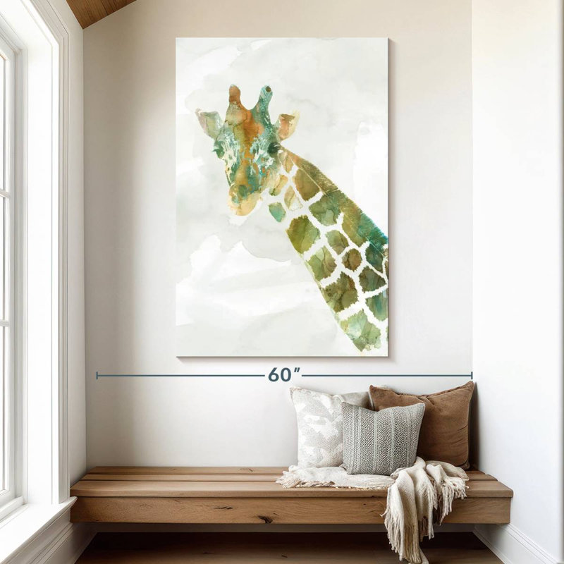 Girafe aux couleurs d'Afrique, H 51 po x l 34 po