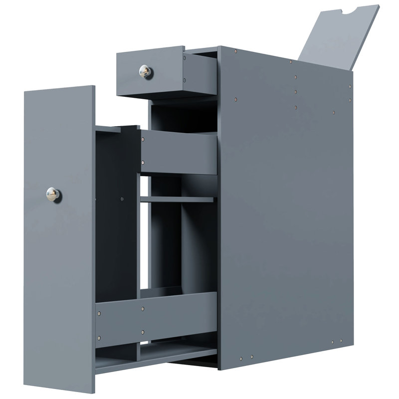 Armoire de toilette pour salle de bain - Gris. Peu encombrant et fonctionnel. Plusieurs compartiments.