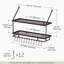 Support mural pour casseroles en bronze huilé de 76 cm (30 pouces), capacité de 45 kg (100 lb), 12 crochets