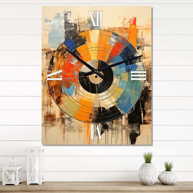 Horloge murale vinyle, Médium