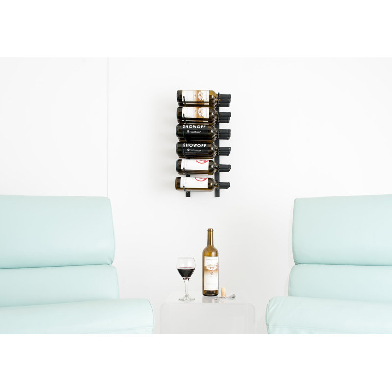 18 Bottle Wall Mounted Wine Bottle Rack, Matte Black, 61cm H x 33cm W x 30.5cm D