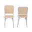 Chaise d'appoint en bois massif blanc / brun