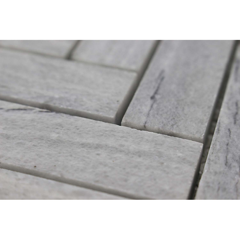 1" x 3" Marble Herringbone Mosaic Wall & Floor Tile