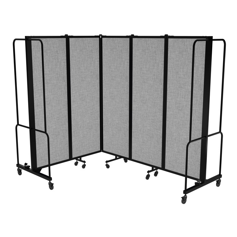 Paravent mobile de qualité supérieure Otis Sound Dampening, structure noire, Gris, 11