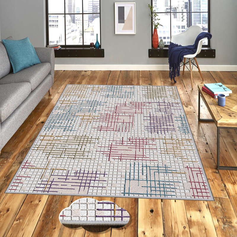 Antibacterial Hall Carpet, 39.4 x 59.1 inches | 100% Polyester, 0.4 in Pile Height, Non-Slip PVC Felt Dot Underside | Machine Washable, 3D Digital Printing, Durable & Stylish for Modern Home Décor