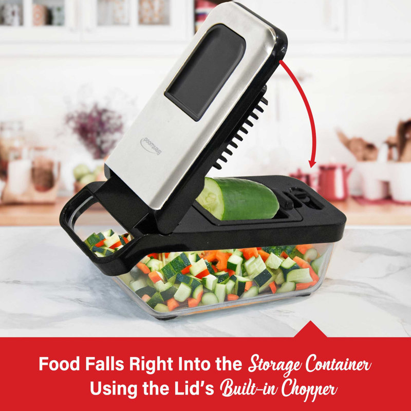 Brentwood 3.6 Cup  Vegetable Chopper in Black with 2 Interchangeable Blades