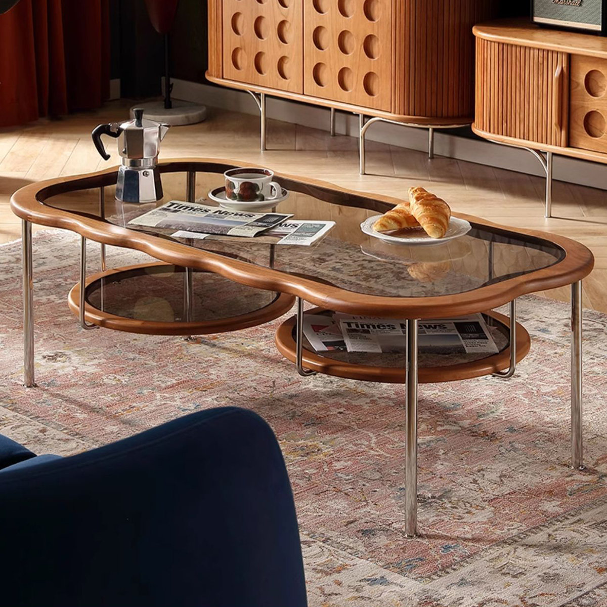 RARLON French Industrial Style Tea Table Living Room Coff Coffee Table