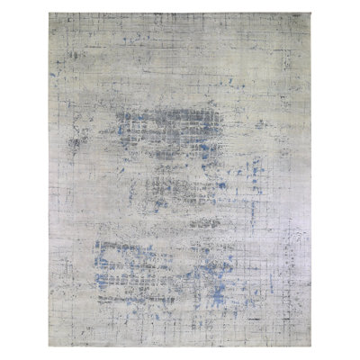 Tapis oriental très grand noué à la main en soie texturée 12 pi x 15 pi 1 po Sh66489