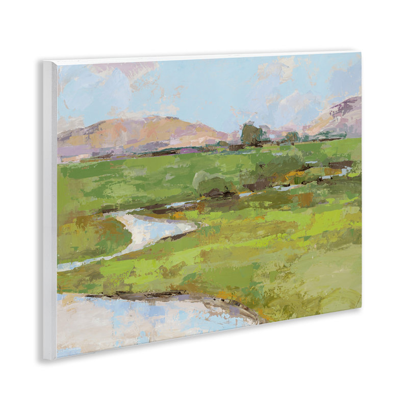 «Hillside Winding Stream», art mural sur bois par Trevor Copenhaver