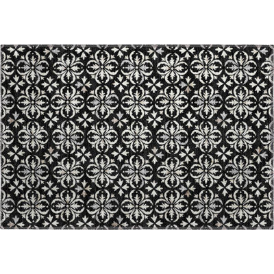 Premium Machine Washable Prisco Black Rug