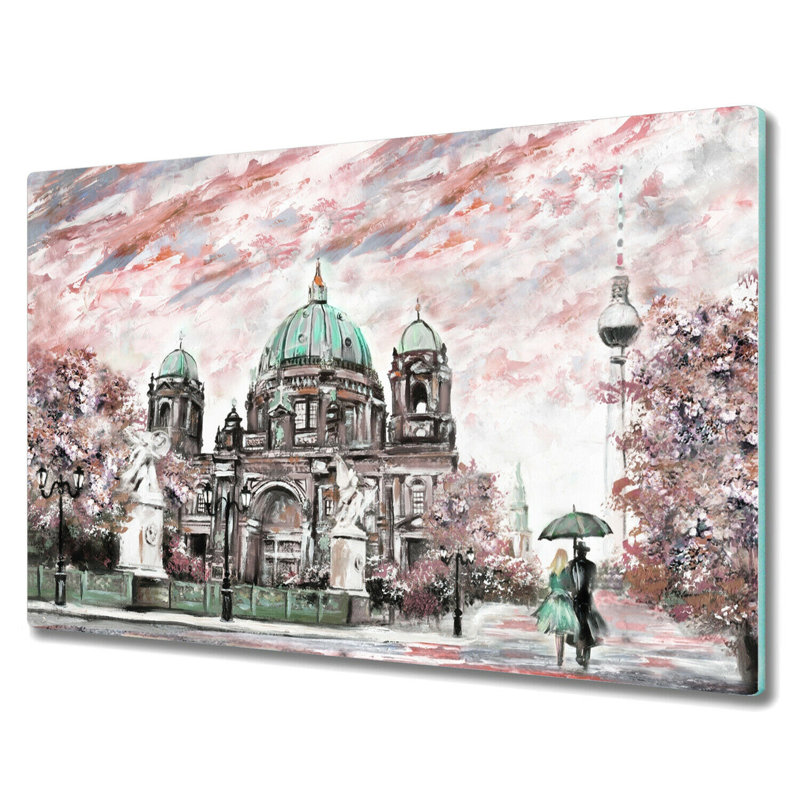 Dissay Tempered Glass Church Chopping Board, 52cm x 60cm