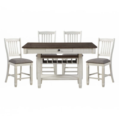 Counter Height 5Pc Dining Set Classic Style