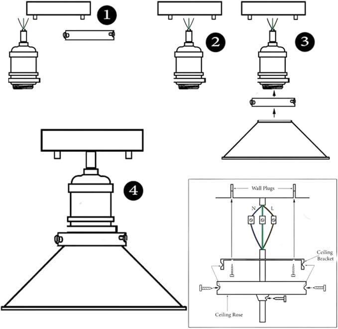 Semi Flush Mount, Black
