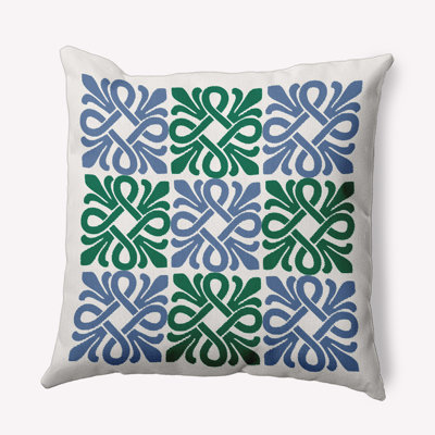 Tropical Resort Geometric Reversible Throw Pillow