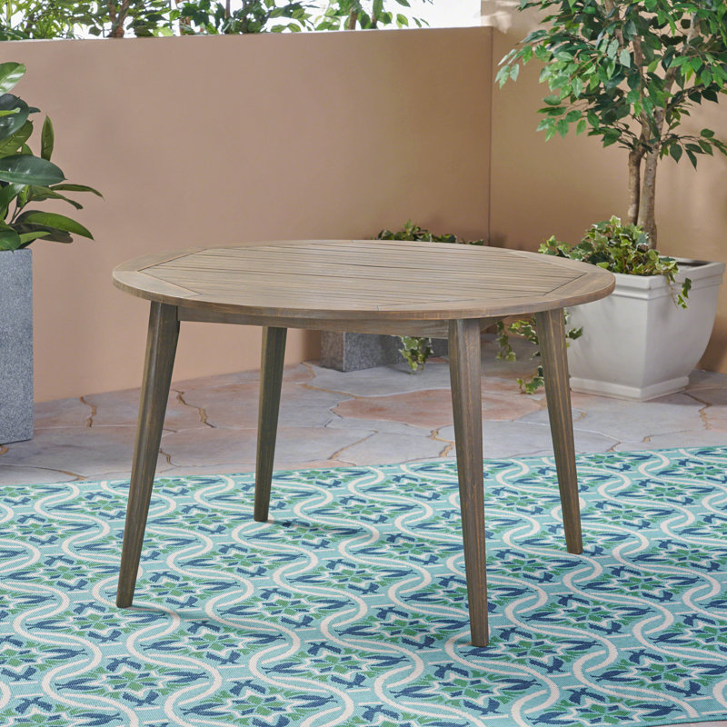 Table de patio pour l'extérieur, 30" H x 47.25" W x 47.25" D, Gray, Solid + Manufactured Wood