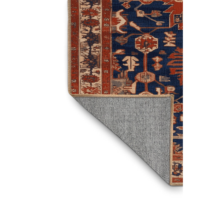 Machine Washable Persian Brown Area Rug, Square 5'