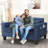 Zhania 58.27"W-6-in-1 Convertible Sofa Bed, Loveseat Sleeper Sofas with Pull Out Couch Bed, Removable Backrest, Storage Pockets and 2 Pillows, Modern Folding Linen Futon Couch for Small Spaces-1286487123-1312609845