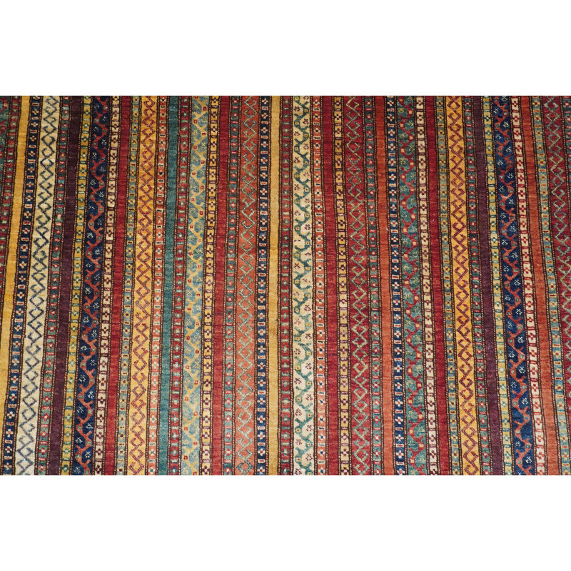 Aryana Wool Striped Area Rug in Red