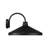 1-Light Outdoor Cone Wall Lantern Barn Light in Black with White Interior-100662197