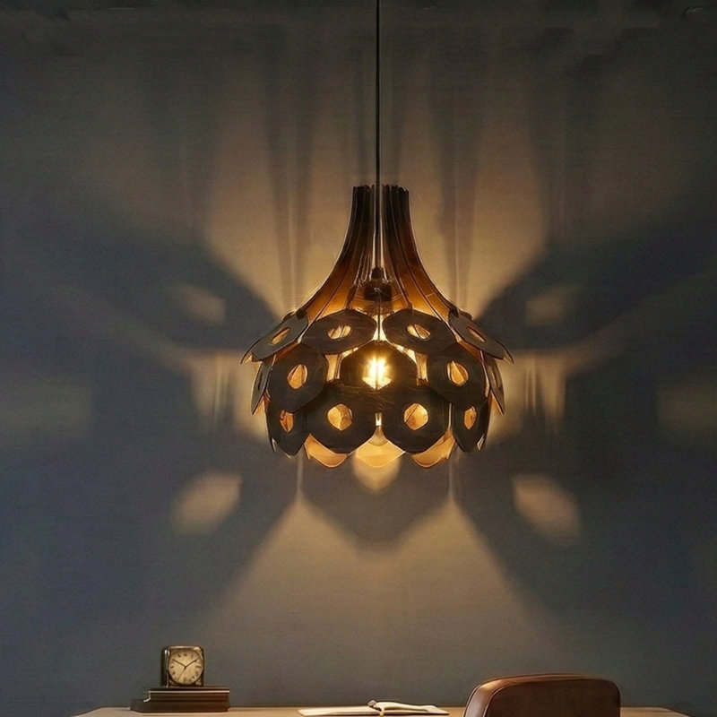 Adjustable Heigt 1-Light Midnight Geometric Pendant