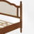 Bohemian Wooden Platform Bed With Natural Rattan Headboard And Arc Design-130061806-107820862