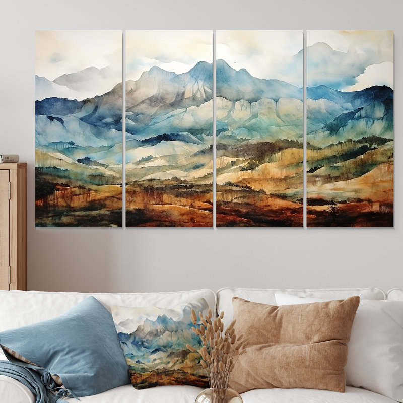 4 pièces d'art mural majestueuses, Indonésie, H 28 po x l 48 po