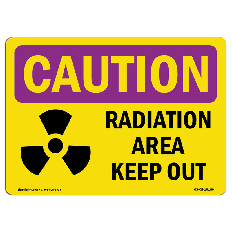 Panneau Radiation Keep Out, H 12 po x l 18 po x P 0,1 po