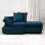 Chaise convertible contemporaine en bleu avec rangement fonctionnel et réglable pour espace de vie-930034651