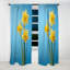 Jonquilles jaunes et vertes - Rideau jonquilles - Rideau floral occultant - 1 panneaux-1803873264