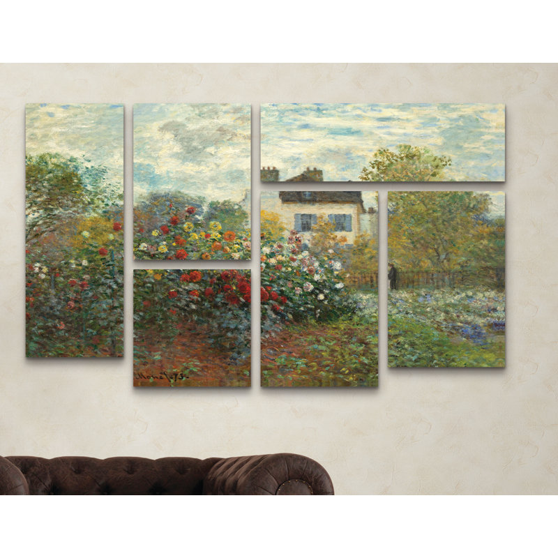 «The Artist's Garden at Argenteuil», reproduction de peinture à l'huile à multiples images sur toile tendue