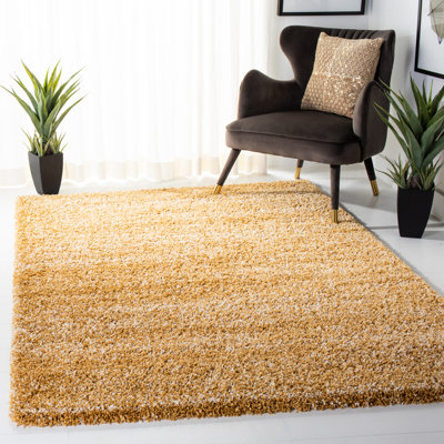 Tapis doré / ivoire à motif abstrait Arayana