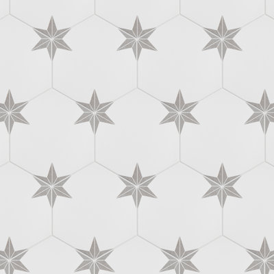 Stella Hex 9" x 10" Porcelain Patterned Wall & Floor Tile