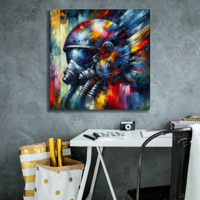 'Fighter Pilot Abstract' by Rey Klimt Canvas Wall Art