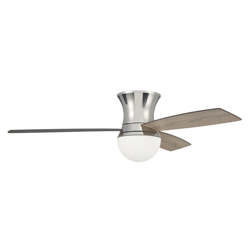 52'' Ceiling Fan with LED Lights, Polished Nickel