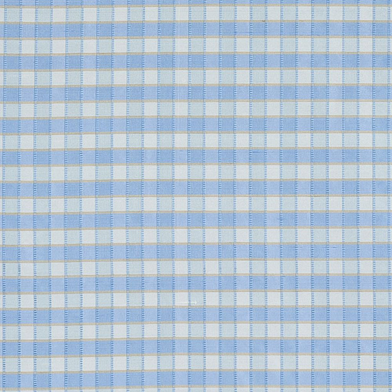 Ingrid Silk Check Fabric, Light Blue