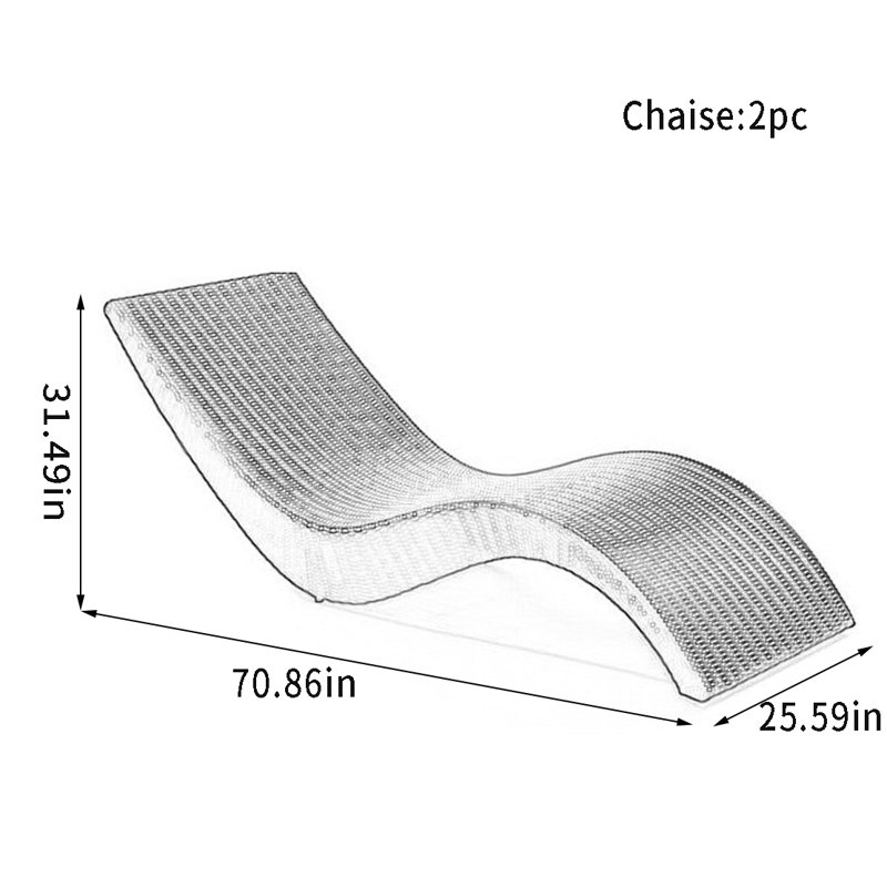 Chaise longue d'extérieur en osier Yaminah