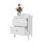 Table de chevet blanche avec 2 tiroirs
